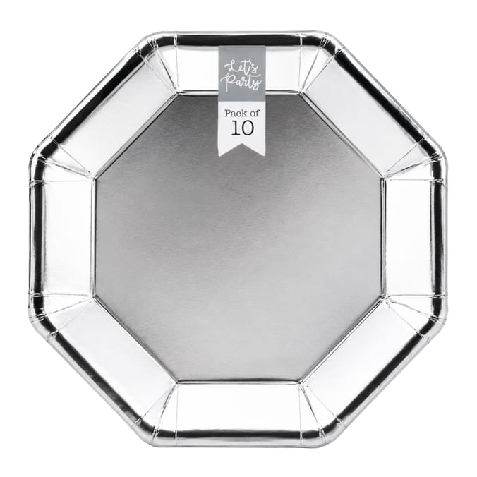 Let's Party Metallic Paper Plates 10 Pack