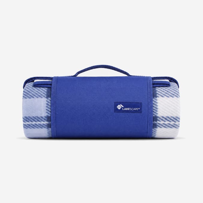 Lakescape Picnic Blanket - Blue Check