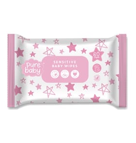 Pure Baby Sensitive Baby Wipes 60's x16