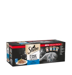 Sheba Fine Flakes Fish in Jelly Fish Wet Cat Food Pouches 40x85g