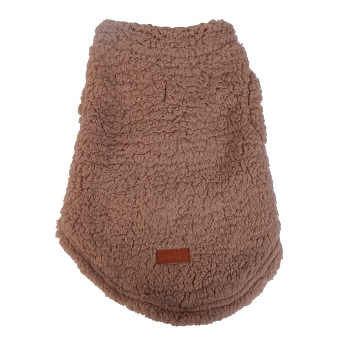 My Pets Teddy Fleece Brown Dog Coat