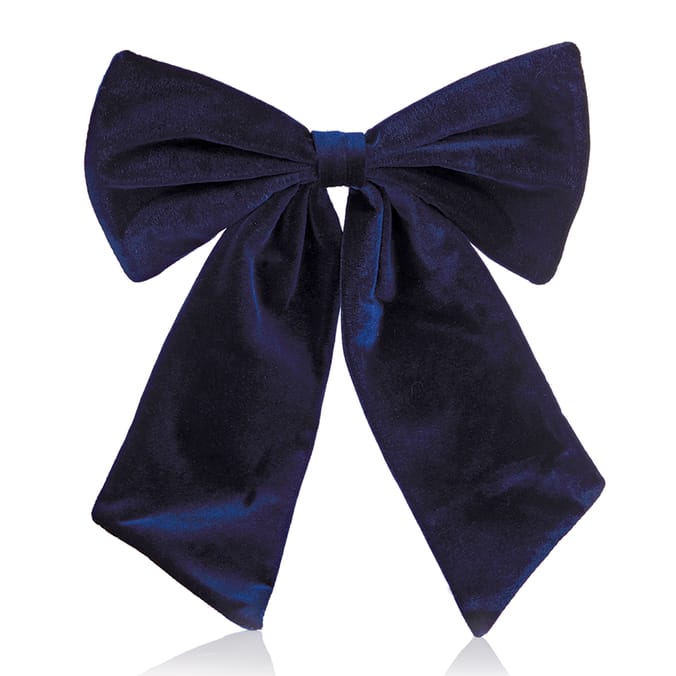 Elegance Large Velvet Bow - Navy