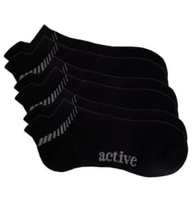Active By Originals Mens Cushion Invisible Black Trainer Socks 3 Pack