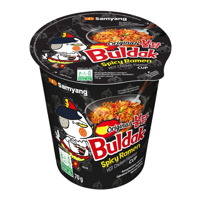 Buldak Spicy Ramen Hot Chicken Flavour Cup 70g - Original x6