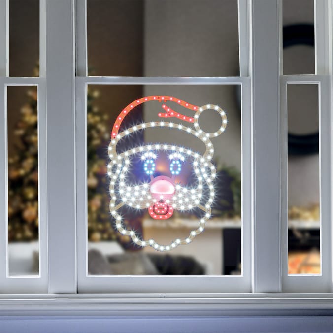 Prestige Mains Operated LED Twinkle Window Decoration 30cm - Santa