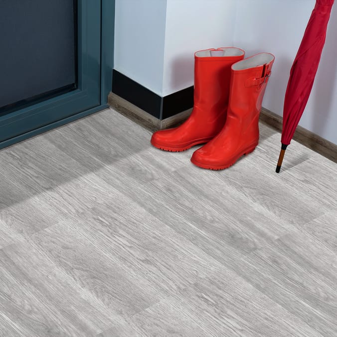 Stick Ease Self-Adhesive Vinyl Floor Tiles 5 Pack - Silver Wood x8