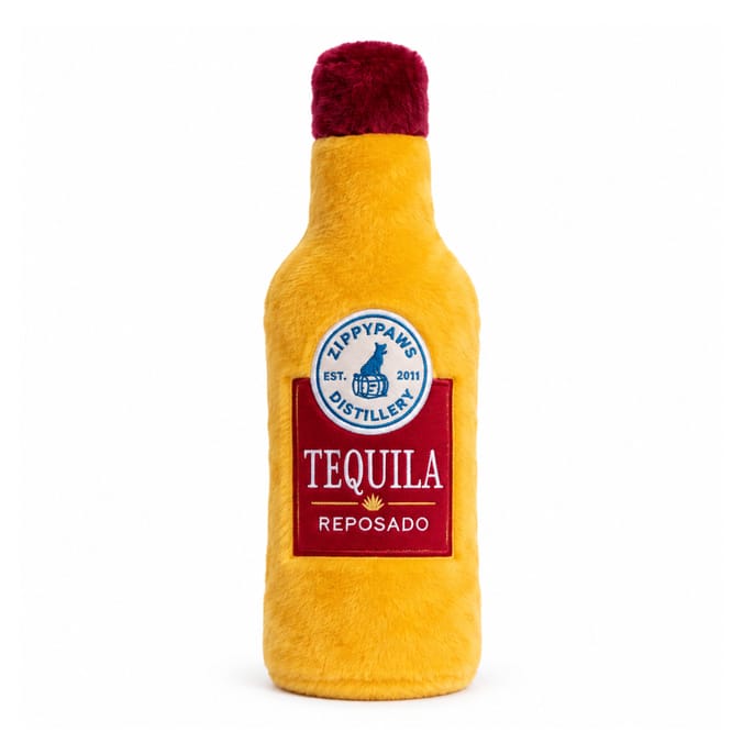 Zippy Paws Happy Hour Crusherz Tequila Dog Toy Plush