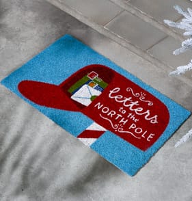 Festive Feeling PVC Coir Door Mat - Letter To The North Pole