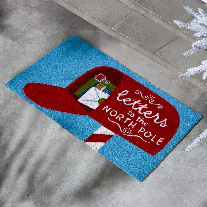 Festive Feeling PVC Coir Door Mat - Letter To The North Pole