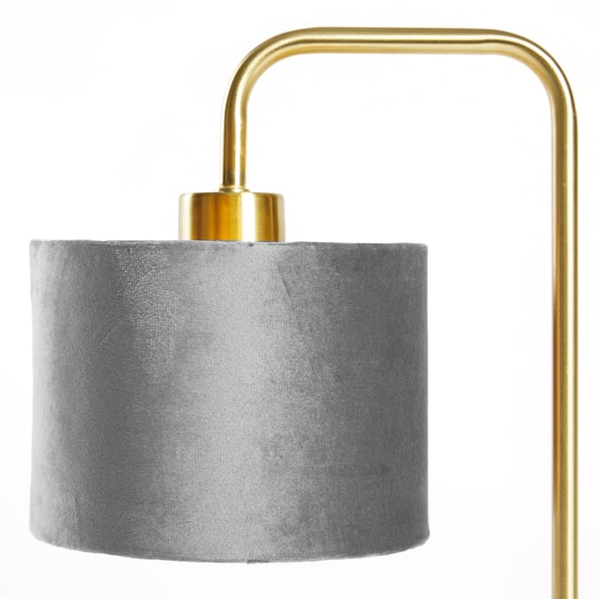 Home Collections Velvet Brass Table Lamp - Grey