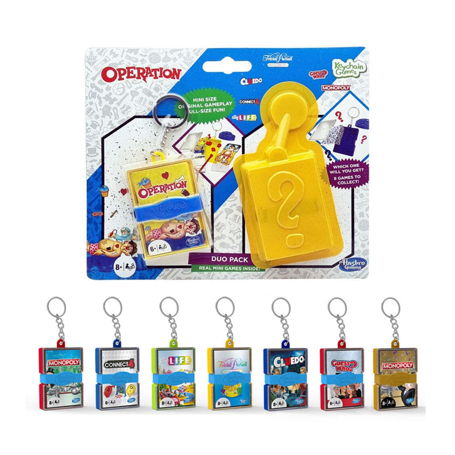 Game Time Keychains Hasbro Gaming Real Mini Game Keychain Games Duo Pack | Home Bargains