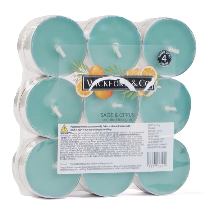 Wickford & Co. Scented Tealights 18 Pack - Sage & Citrus