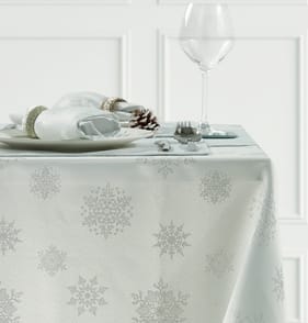 Home Collections Jacquard Table Cloth  - Silver Snowflake 132 x 178cm