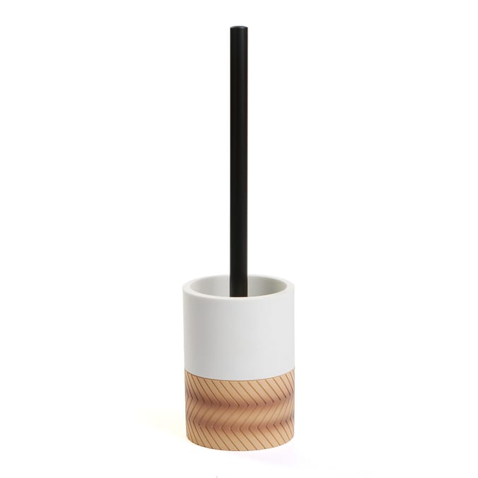  Home Collections Bamboo Top Toilet Brush - White