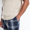 Originals Beige T-Shirt & Long Check Bottoms Pyjama Set