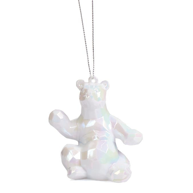 Frosted Spirit Iridescent Polar Bear Hanging Decoration