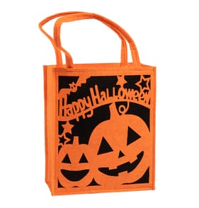 Hallow Scream Felt Treat Bag - Pumpkin