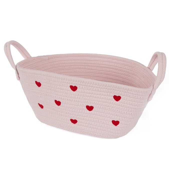 With Love Valentines Rope Heart Basket
