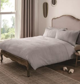 The Threadery Silver 100% Cotton Waffle Duvet Set - Kingsize