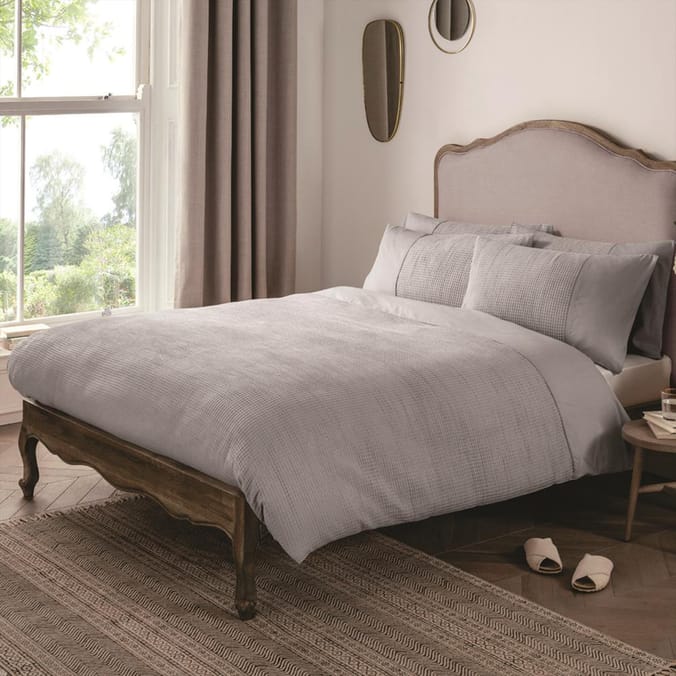 The Threadery 100% Cotton Waffle Duvet Set