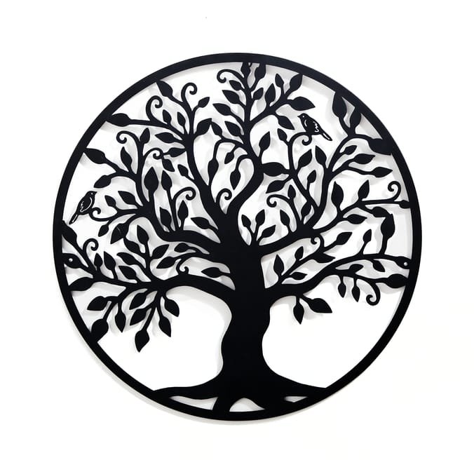 Jardin Round Metal Tree Wall Art - Small Leaves