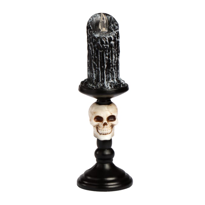 Haunted House LED Skull Candle