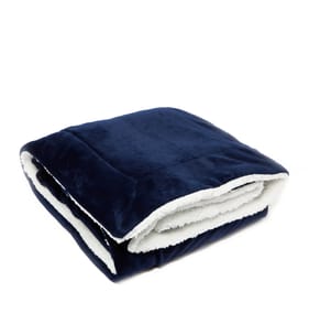 Home Collections Flannel Sherpa Throw - Navy