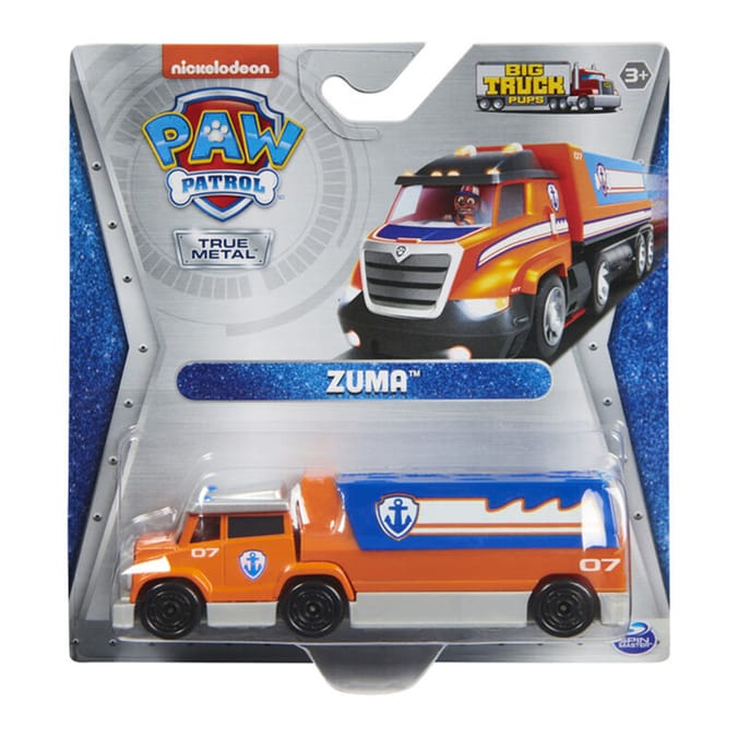 Paw Patrol, True Metal Zuma Collectible Die-Cast Toy Trucks, Big Truck Pups Series 1:55 Scale