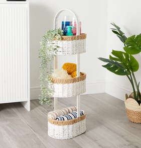 Home Collections White Paper Rope 3 Tier Caddy