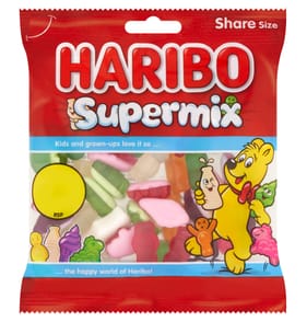 Haribo Supermix Fruit & Milk Flavoured Jelly & Foam Sweets Sharing Bag 140g