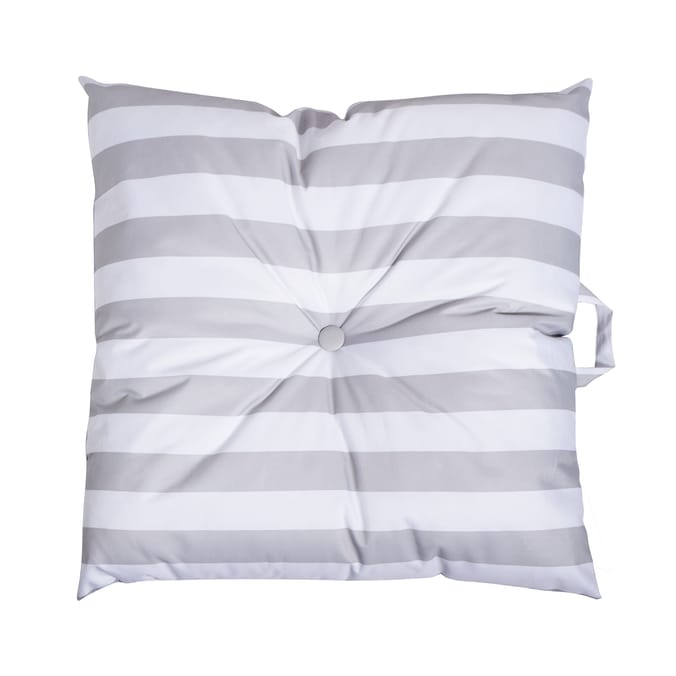 The Outdoor Living Collection Hamptons Water Resistant Floor Cushion - Grey Stripe