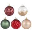 Festive Feeling 15cm Christmas Baubles 5 Pack - Traditional