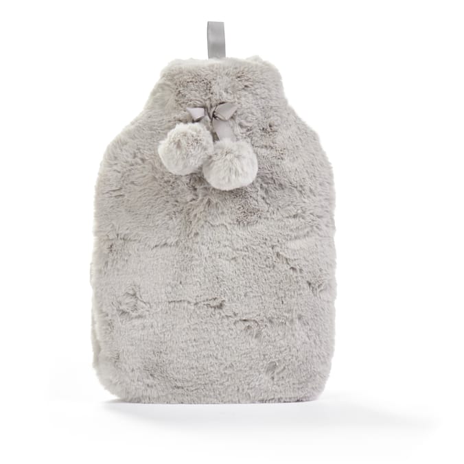 The Winter Warmer Collection Faux Fur Hot Water Bottle 1.7l - Grey