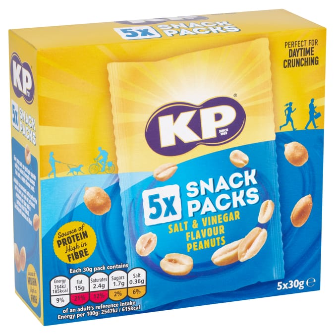 KP Salt & Vinegar Peanuts Multipack 5 Pack 150g