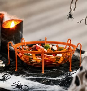 Haunted House Bowl With Spider Legs - Orange