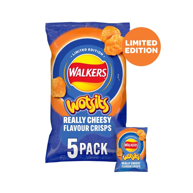 Walkers Wotsits Really Cheesy Flavour Crisps 5 x 24g Limited Edition x18