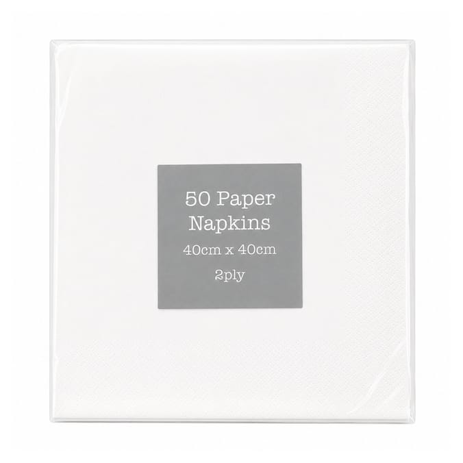 White Paper Napkins 50 Pack