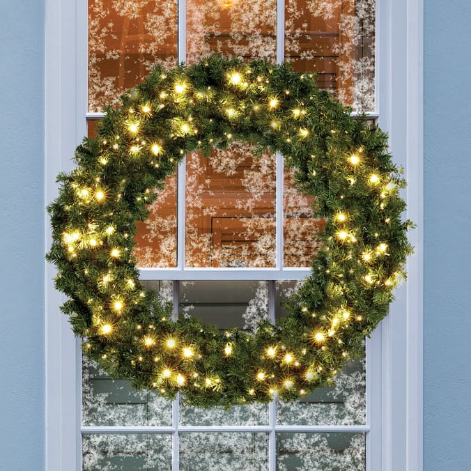 Festive Feeling Pre-Lit Wreath 100cm