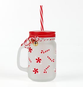  Sleigh Bells Character Mason Jar - Candy Canes