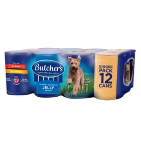 Butcher's Chunks in Jelly Recipes Wet Dog Food Tins 12 x 400g