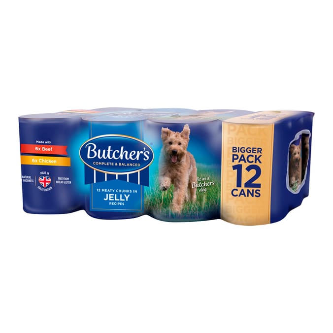 Butcher's Chunks in Jelly Recipes Wet Dog Food Tins 12 x 400g
