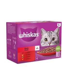 Whiskas Meaty Meals in Jelly 1+ Adult Wet Cat Food Pouches 12 x 85g