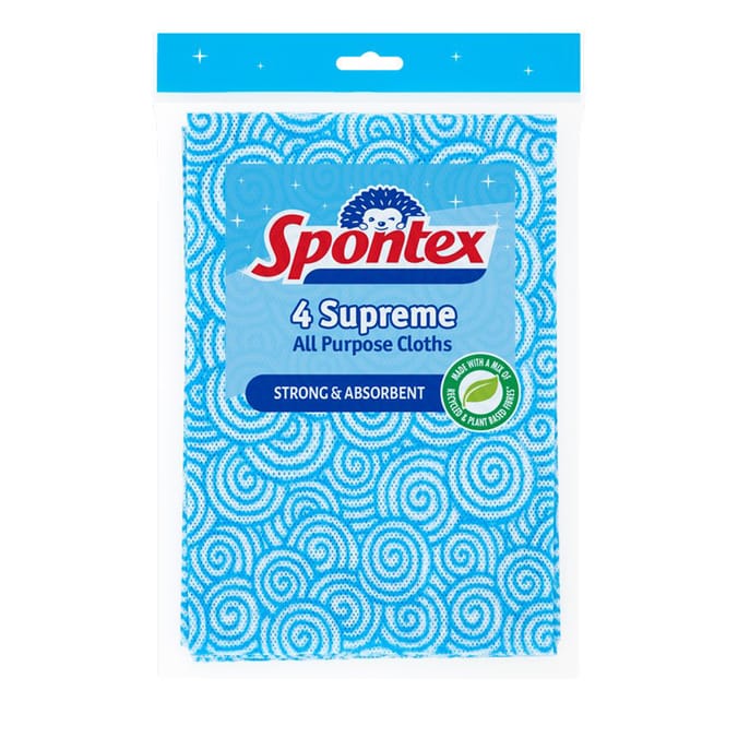 Spontex 4 Supreme All Purpose Cloths