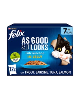 Felix As Good As It Looks Senior 7+ Wet Cat Food Fish Selection in Jelly 12 x 100g