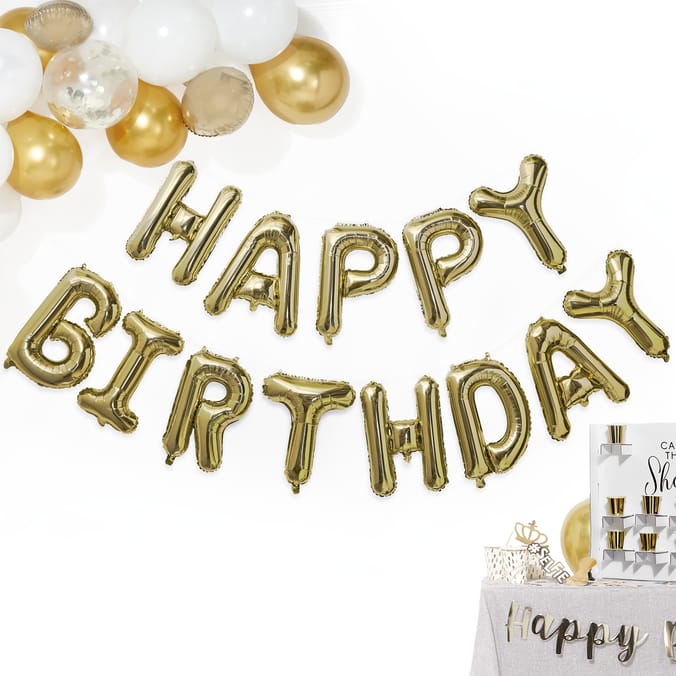 Let's Party Happy Birthday Balloon Banner