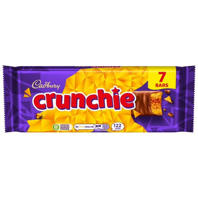 Cadbury Crunchie Chocolate Bar 7 Pack Multipack 182.7g
