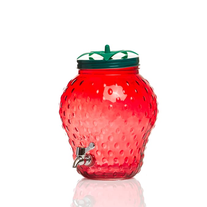 The Outdoor Living Collection Strawberry Glass Drink Dispenser 6L