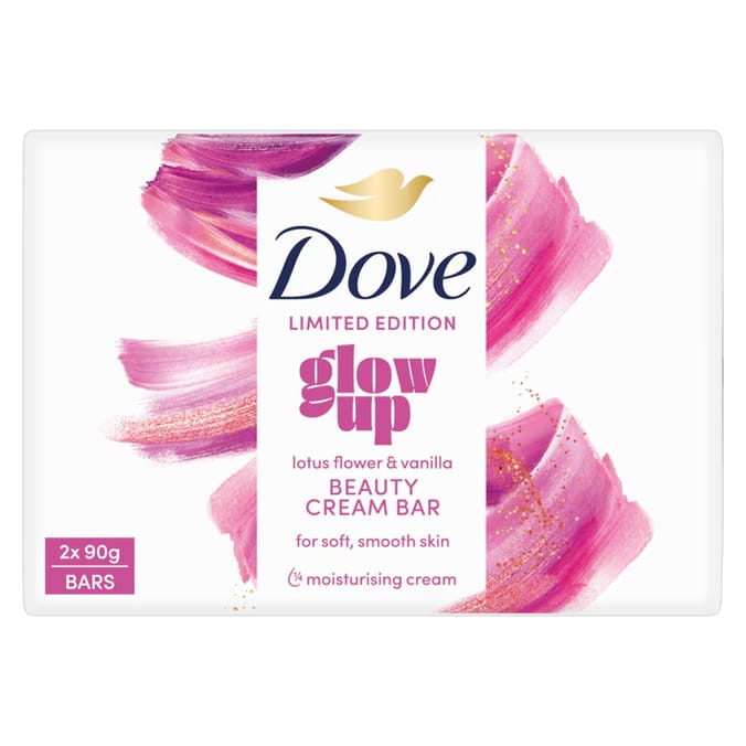 Dove Limited Edition Glow Up Bar Soap 2 x 90g