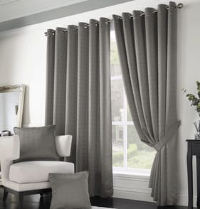 Alan Symonds Madison Fully Lined Curtains - Silver 66 x 72