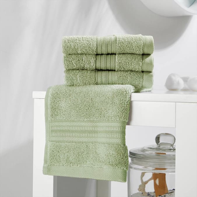 Home Collections Sage Green 6 Luxury Face Cloths